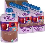 Plum Organics Stage 2 Organic Baby Food - Apple, Plum, Berry, and Barley - 3.5 oz Pouch (Pack of 12) - Organic Fruit and Vegetable Baby Food Pouch