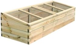 Zest Sleeper Cold Frame – Wooden Garden Cold Frame for Plants – Seedling Greenhouse for Patios, Balconies and Gardens – Pressure-Treated PEFC-Certified Wood – 1.70 m (W) x 0.60 m (D) x 0.43/0.32 m (H)