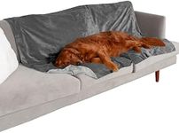 Furhaven XL Waterproof Two-Tone Luxe Velvet Dog Blanket, Washable - Granite Gray, Extra Large