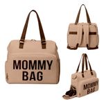 Dravina Diaper Bag For Mom- Large Storage With 14 Compartment, Insulated Pockets, Shoe Compartment, Waterproof Bag With Premium Leather Shoulder Strap| Ideal For Mom on The Go- 40cm (Khakhi)