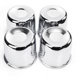 RTRHINOTUNING Set of 4 Push Through Wheel Center Caps 4.25in Chrome Silver for Truck Wheels Rim Trailer