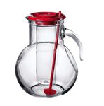 Glass Pitcher With Red Handles