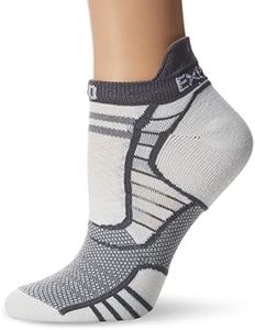 Thorlo Women's Experia Prolite Thin Padded No Show Tab Running Socks Running Socks, gray, Large