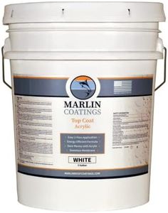 Acrylic Roof Coating – RV Roof Coating - Premium Elastomeric Waterproof Sealant - Designed for Your RV, Camper, Trailer, Commercial Building…(White, 5 Gallon)