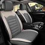INCH EMPIRE Sport Style Synthetic Linen/Flax Breathable Car Seat Covers - Adjustable Seat Covers for Audi Jeep Ford Mercedes-Benz and 98% Other Types of Car Sedan Truck Hatchback Pickup