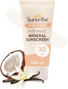 Suntribe Baby & Kids Mineral Sunscreen SPF 30, 100ml – Organic, Reef Safe, Perfume Free