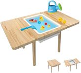 TTSZNB Wooden Sensory Table for Toddlers 1-3, with a Flip-Adjustable Desktop, Kids Table with Storage Bins, A Festive Gift Suitable for Both Boys and Girls