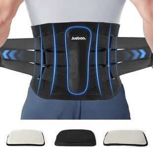 Faja Lumbar Trabajo para Hombre Mujer: Fajas Lumbares para la Espalda con 3 Almohadillas Lumbares Extraíbles - Ajustables Cinturón Ortopedica con 6 Estancias de Metal para Trabajar Gimnasio (XX-Large)
