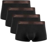 DAVID ARCHY Men's Boxer Shorts Trunks, Bamboo Men's Boxers Shorts with 3D Pouch Multipack, Ultra Soft and Breathable, Black- No Fly- No Fly -4 Pack, XL