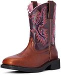 Ariat womens Krista Steel Toe Work Boot, Dark Tan/Fig, 8