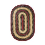 Homespice Highland Oval Braided Rugs 20x30, Ideal Country Style Kitchen Mat & Indoor Entry Rug in Navy and Burgundy Colors, A Great, Durable, Jute Small Braided Rug