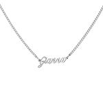 WIGERLON Custom Name Necklace Personalized Pendant 18k White Gold Plated for Women and Girl, Metal