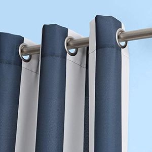 Sun Zero Valencia Cabana Stripe Indoor/Outdoor UV Protectant Energy Efficient Grommet Curtain Panel