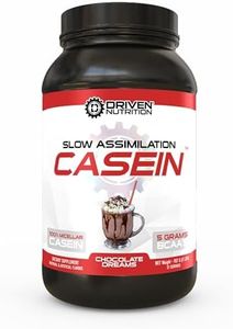 Driven Casein- 100% Micellar Casein Protein Powder with Added BCAA and Digestive Enzymes for Nighttime Muscle Recovery (Chocolate Dreams)