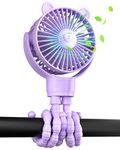 Mini Stroller Fan, Small Portable Clip on Fan Battery Operated, Detachable Flexible Tripod Baby Fan with 3 Speed, Rechargeable Personal Fan for Car Seat Crib Treadmill Travel