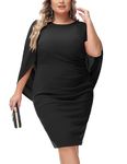 Hanna Nikole Women's Plus Size Bodycon Evening Dress Stretchy Semi Formal Wedding Guest Dress Black 18 Plus