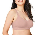 Bravado Designs Sustainable Everyday Bra Smoothing Seamless Wirefree Sculpt Bra, Cameo, Large