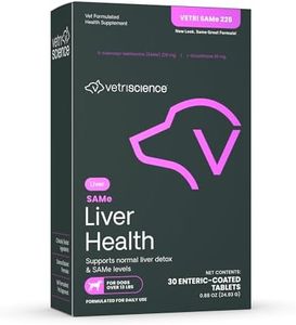 VetriScience SAMe Liver Health Tablets, 225 mg S-Adenosyl-Methionine Liver Health and Detox Supplement for Medium and Large Breed Dogs, Glutathione Antioxidant Liver Support, 30 Count