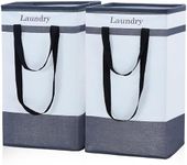 FairyHaus Laundry Basket 100L, 2Pack Laundry Hamper with Easy Carry Handles, Collapsible Laundry Baskets Hampers for Bathroom Clothes Storage Black