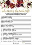 25 Cute Flowers How Well Do You Know The Bride Bridal Wedding Shower or Bachelorette Party Game Floral Who Knows The Best Does The Groom Couples Guessing Question Set of Cards Pack Printed Engagement