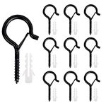 Anvin 10 Pieces Outdoor Q-Hanger Easy Release Screw Wire Hanger Hooks Christmas Light Hooks with Safe Buckle for New Year Party Outside Led Wire and Fairy Lights House Garage