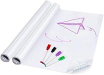 2 Pack Dry Wipe Magic Self Adhesive Whiteboard Sticker Roll - DIY Wall Paper Contact White Board Stickers 17.7" x 78.7", Chalkboard Wallpaper for Office/Bar/Home/Store/Restaurants(Includes 4 Pen)