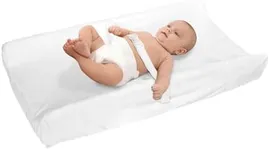 Badger Basket Waterproof Contoured Changing Table Pad for Babies with Removable Cover and Non-Skid Base - White