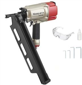 Maxparts Framing Nail Gun NR2190, 21° Aluminum Magazine, Framing Nailer Accepts 2" To 3-1/2" Nails, with Rapid Shooting Engine for Pallet, Crating, Framing, Fencing