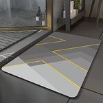 SKVM Memory Foam Water Absorbent Rectangular Shape Mat for Bathroom Kitchen Floor Door Entrance Anti Slip Foot Skid Shower mat (Design 1)