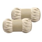 Kingsway Dumbbell Shape Neck Rest Car Cushion for Nissan Magnite 2020 Onwards, Leatherette, Beige, Set of 2 Piece