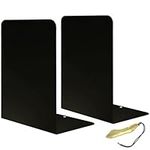 Qualsen Bookends For Shelves Book Ends 1 Pair Metal Book End Book Stoppers Black Heavy Duty Book Holders Book Organiser For Home Classroom Office(Black)