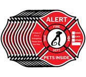 Pet Alert Sticker, Double-Sided 10 Decals, Rescue Pet Decals, Pet Alert Stickers for House Home Window Pet Door-Emergency Pet Kit, UV Resistant-Waterproof