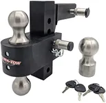 Ultra Rust Free 6 in Drop 6.75 in Rise Adjustable Aluminum Ball Mount Trailer Hitch Kit, for 2 in Receivers w/Plastic Carrying Case