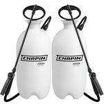 Chapin 20024 Pump Sprayer, 2‑Gallon, Lawn & Garden, Translucent Poly Tank, Funnel‑Top, SureSpray Anti‑Clog Filter, Adjustable Cone Nozzle & 34" Hose for Fertilizer, Weed & Pest Application, Pack of 2