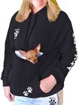 Muskoka Pooch Pet Pouch Hoodie - Experience Cozy Elegance with Our Kangaroo Pocket Sweatshirt, The Perfect Carrier for Snuggly Moments with Dogs and Cats. (Black, Large)