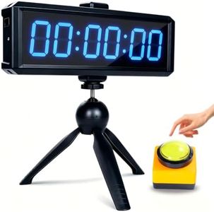 BS-MIAOBO Gym Timer 1.5 Inch Large LED Display with 360° Start/Stop Button, Stopwatch and Interval Timer for Home Gym, Obstacle Course, HIIT Workouts (1.5in Blue)