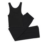 Hanes Women's Originals Supersoft Crop Tank & Lounge Pants, Comfywear Loungewear Set, Black/Black, Medium