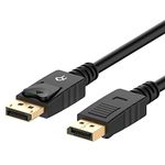 Rankie DisplayPort to DisplayPort Cable, DP to DP, 4K Resolution, 1.8 m, Black