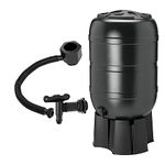 100L or 210L Outdoor Rainwater Slim Line Black Water Butt Complete With Tap Stand Filler Kit & Lid (210 Litre)