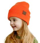 Toddler Kids Winter Beanie Hat, Soft Warm Knitted Toque for Baby Boys Girls (Orange)