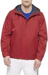 Tommy Hilfiger Men's Lightweight Breathable Waterproof Hooded Jacket, Red, Medium