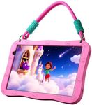 NEWISION 10 inch Kids Tablet,Android 15 Educational Learning Pad with Lanyard,32GB Storage,HD IPS Display,WiFi,Dual Camera,Parental Control,6000mAh Battery,Pink