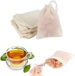 TamBee 3 x 4 Inch Drawstring Tea Bag Muslin Mesh Tea Bags Reusable Tea Infusers Tea Filter Bag For Loose Leaf Herbs Spices Seasonings Broths Gift Bag For Party Home Kitchen Storage 25 Pcs