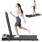 HomeFitnessCode Folding Treadmill, 2.5HP Walking Pad Motorized Electric Under Desk Treadmills for Home with LED Display & Remote, Adjustable Speed, 265LB Capacity, No Assembly (Black-6KM/H)