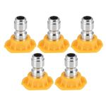 X AUTOHAUX 15 Degrees High Pressure Washer Spray Nozzle Connector Yellow 5 Pcs