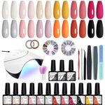 Gel Nail Polish Set with 36W U V Nail Lamp VANREESA 12 Colours Gel Nail Kit Starter Kit Aurantium Lilac Baby Pink Gel Nail Polish Kit Full Kit Manicure Tools Nail Salon Set Gifts for Women