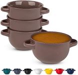 Soup Bowls, French Onion Soup Bowls, by Kook, Soup Crocks, Oven Safe Bowls, Soup Mugs, Ceramic Bowls, Dishwasher, Microwave, Set of 4, 18 oz (Mauve)