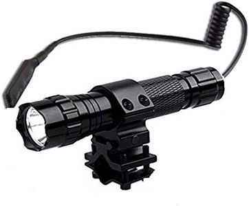 BESTSUN Super Bright Tactical Flashlight WF-501B Xm-L2 LED 1200 Lumens 1 Mode Hunting Light Lamp Torch Set with Pressure Tail Switch, Barrel Mount and Charger