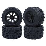 Surpass Hobby 4pcs Height 4.92" (125mm) RC Truck Wheels and Tires Set for 1/10 Monster Truck Wheels Tires for HPI/HSP/Savage XS TM Flux/ARRMA 1/10 Gorgon/KDM.Racing Successor/HNR H9801 Mars