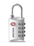 DOCOSS Metal TSA Lock 4 Digit Password Number Luggage Travel Bag Locks Pack of 1 (Silver)